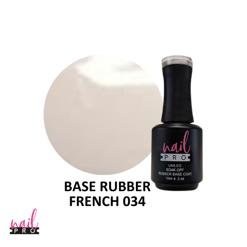 NAIL PRO BASE RUBBER 15 ml FRENCH034 Nude Lechoso