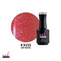 NAIL PRO Esmalte Permanente X155 (ex224) Rojo anaranjado micro glitter