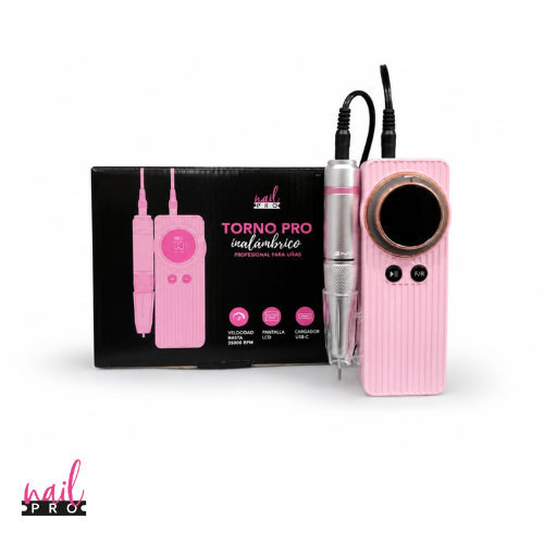 Torno Pro Nail Pro 35RPM Inalámbrico USB-C — torno profesional para manicure y remoción de gel sin cable | Nail Outlet Chile