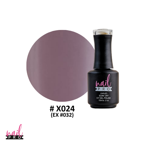 NAIL PRO Esmalte Permanente X024 (ex032) Nude Morado Grisaceo