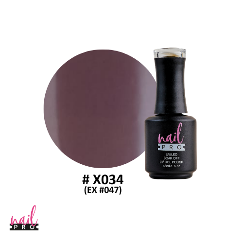 NAIL PRO Esmalte Permanente X034 (ex047) Nude Morado