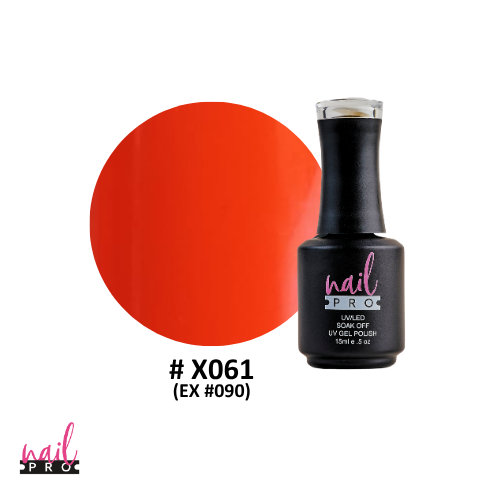 NAIL PRO Esmalte Permanente X061 (ex090) Naranjo Fluor