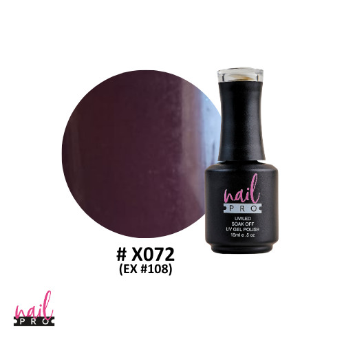 NAIL PRO Esmalte Permanente X072 (ex108) Vino Burdeo