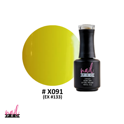 NAIL PRO Esmalte Permanente X091 (ex133) Amarillo Fluor