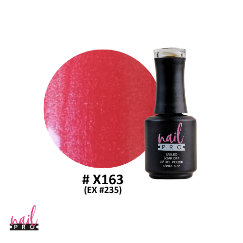 NAIL PRO Esmalte Permanente X163 (EX235) Rojo Claro glitter