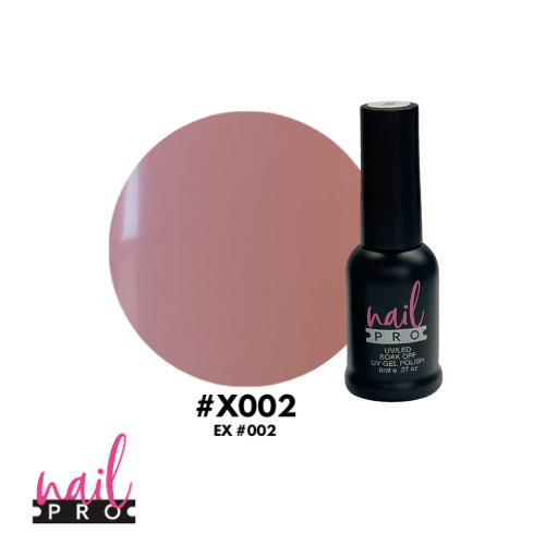 NAIL PRO Esmalte Permanente 8 ml X002 (ex002)  Base de Francesa Rosa Claro Traslucido
