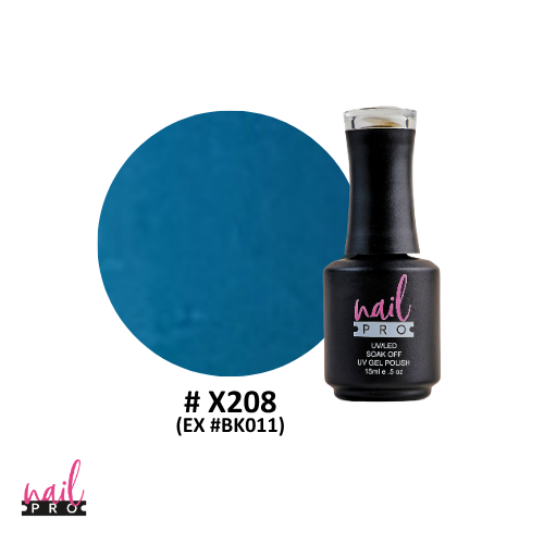 NAIL PRO Esmalte Permanente X208 (exBK011) Azul Petróleo