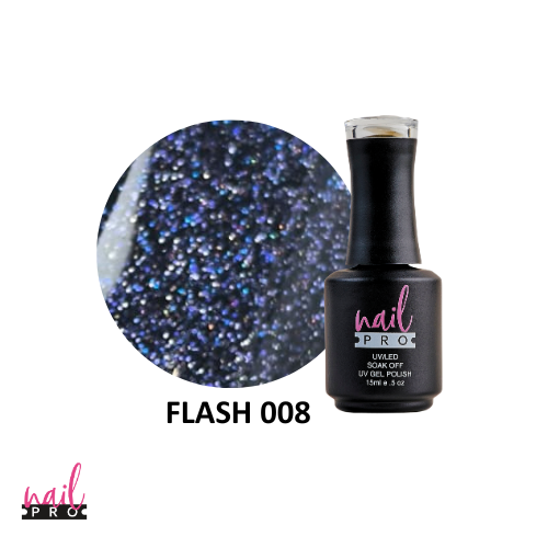 NAIL PRO Esmalte Permanente FLASH 008 REFLECTANTE Azul Morado